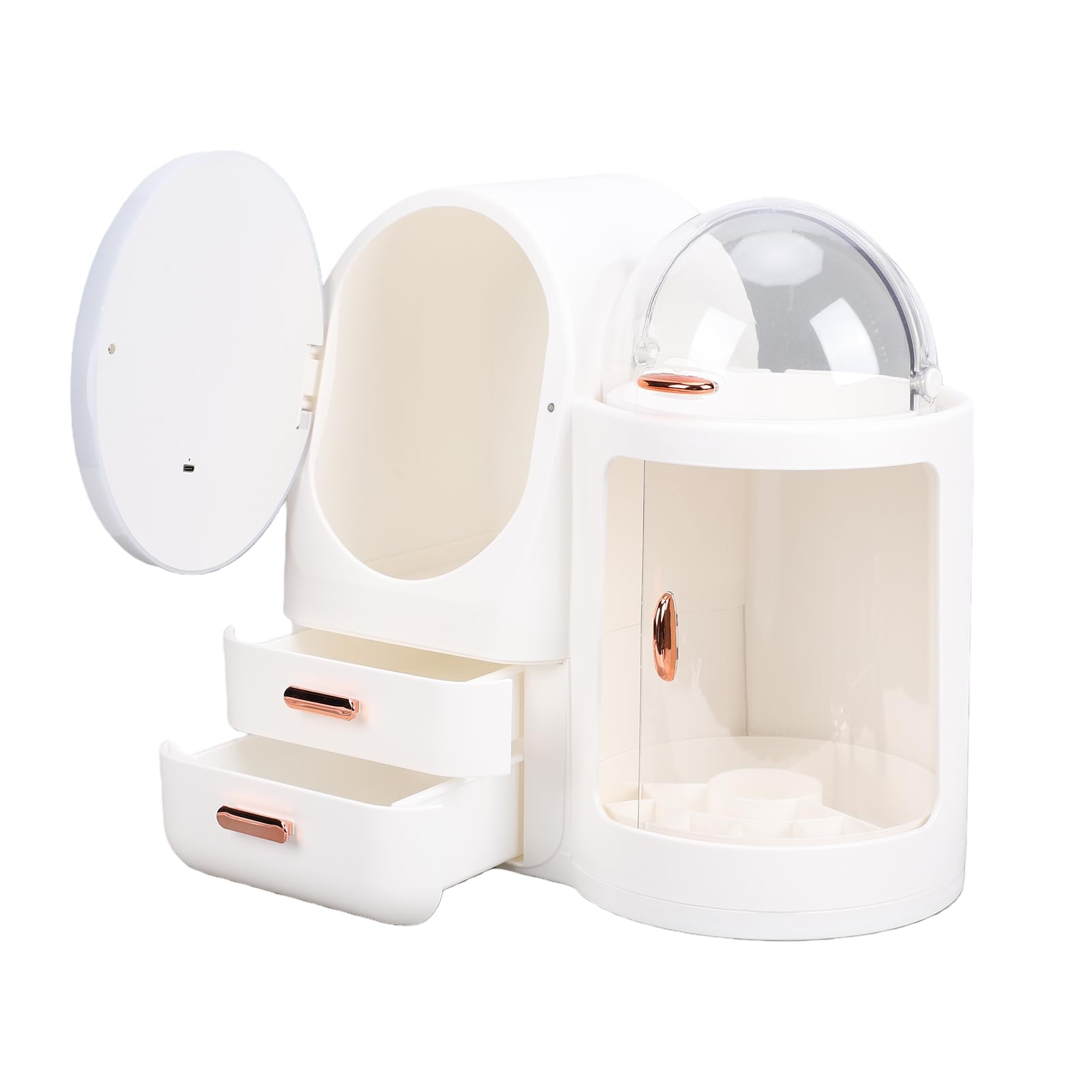 Sonew Organisateur de Maquillage avec Miroir LED, 3 Couleurs, Atténuable,
