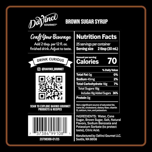 Save 30% on DaVinci Gourmet Brown Sugar Syrup, 25.4 fl oz