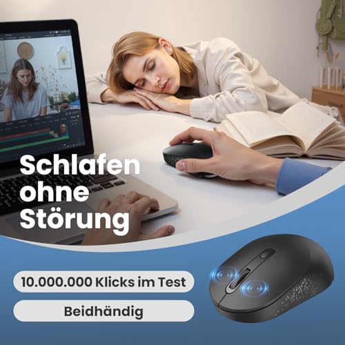 TECKNET Bluetooth Kabellose Maus (BT 5.0/3.0 + 2.4G) Wireless Mouse – Ansicht 3