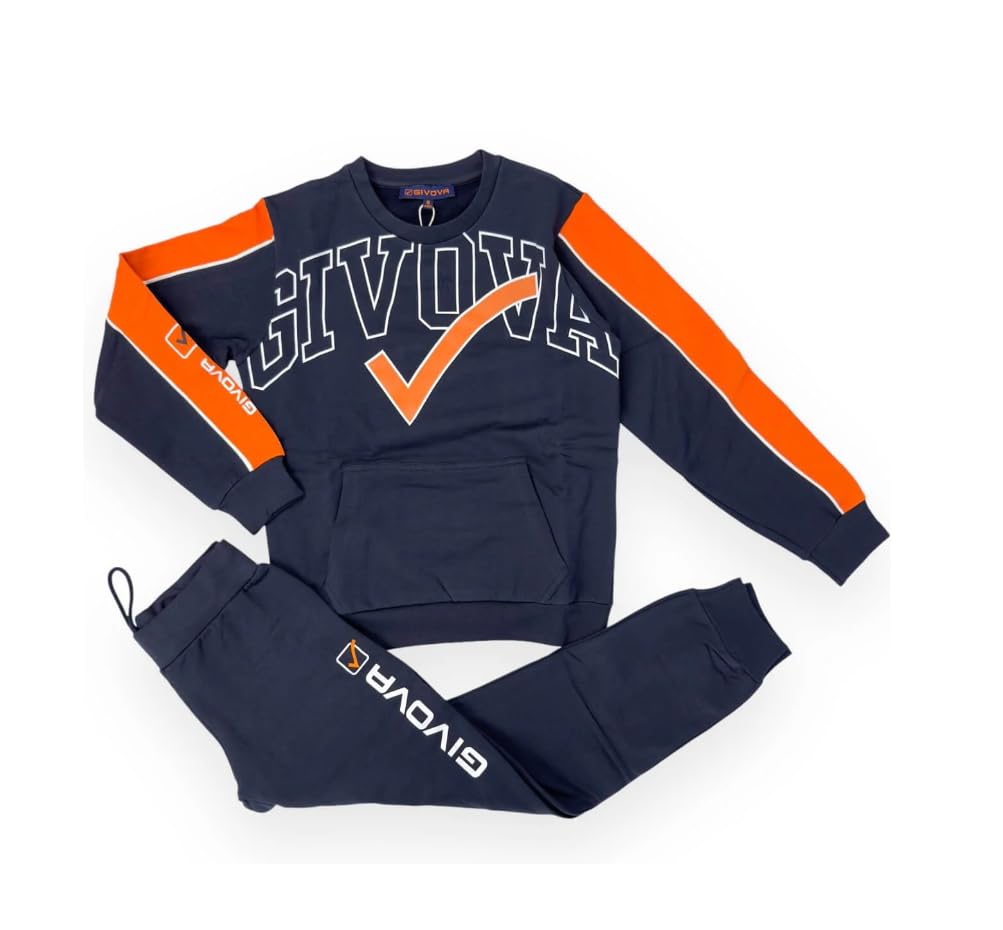 GIVOVA Tuta con cerniera per ragazzo in felpa invernale in vari modelli, completo maschile sportivo adatto per la palestra calcio e tempo libero.