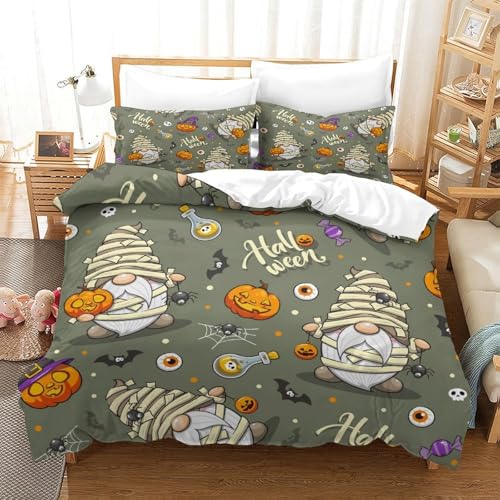Ensemble linge de lit Halloween imprimé 3D avec housse de couette microfibre 135x200