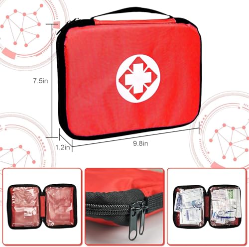 First Aid Kit 300PCS Car Home Camping Essentials Red 1st Aid - image 7