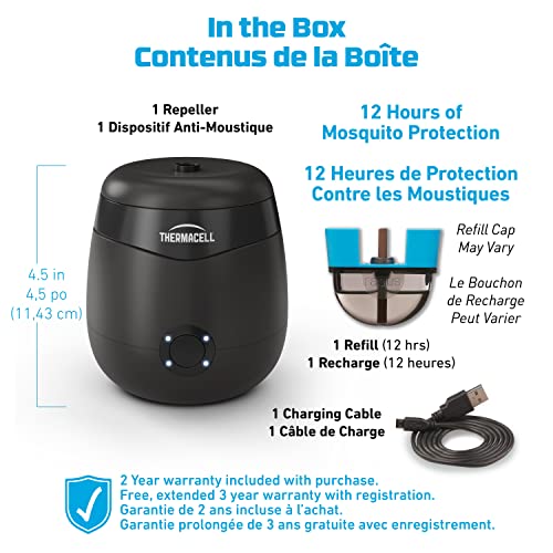 Thermacell E55 ESeries Répulsif à moustiques rechargeable avec zone de