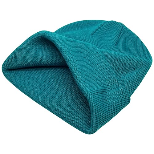 Image of 55cube Knit Beanie Hat Cuffed Plain Skull Cap for Men Women