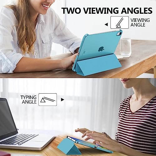 Image of MoKo for iPad (A16) 11th Generation Case 11 Inch 2025, iPad 10th Generation Case 10.9 Inch 2022, Slim Stand Hard PC Translucent Back Shell Smart Cover, Support Touch ID, Auto Wake /Sleep, Misty Blue | 2025