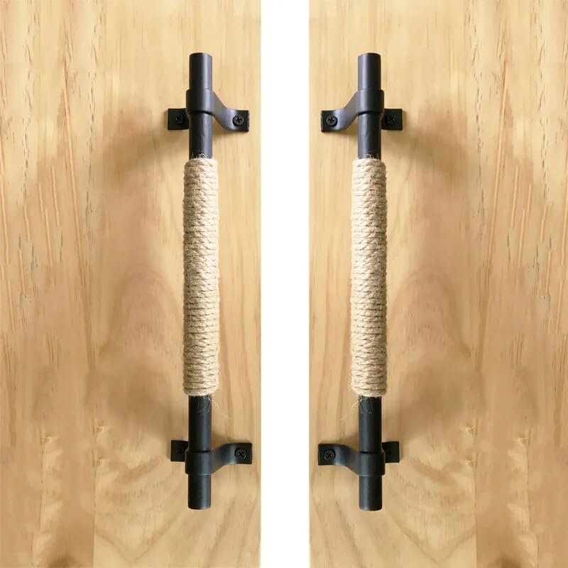 Southst Simple Retro Hemp Rope Creative Knob for Cabinet Wardrobe Barn Sliding Door Handle Drawer Hardware Cupboard Closet Pens and Pull - (Color: Style A 320cm)