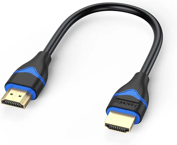 ApoJodly 4K Short HDMI Cable 6 inch, HDMI Cord 0.5FT High Speed HDMI to HDMI Cable 2.0(4K@60Hz, 2K@144Hz, 1080P@120Hz, 18Gbps, HDR, 3D, HDCP 2.2, ARC) for HDTV, Switch, PS4/PS5, Xbox, Blu-ray, Monitor