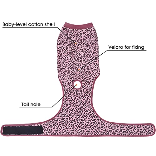Image of Jiupety Dog Recovery Suit Adjustable, Dogs Bodysuit for Abdominal Wound After Surgery, Substitute E-Collar, 2XL Size, Anti-Licking Surgical Dog Onesies, Pink Leopard