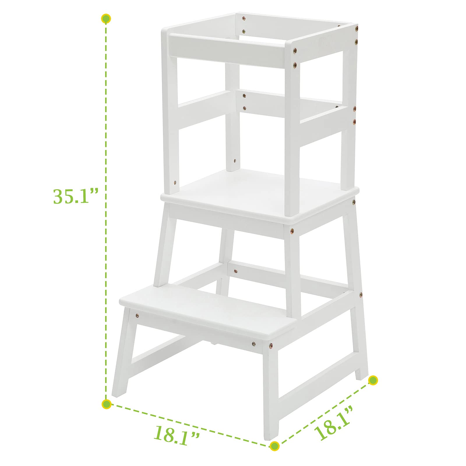 Kitchen Step Stool for Kids and Toddlers with Safety Rail Children