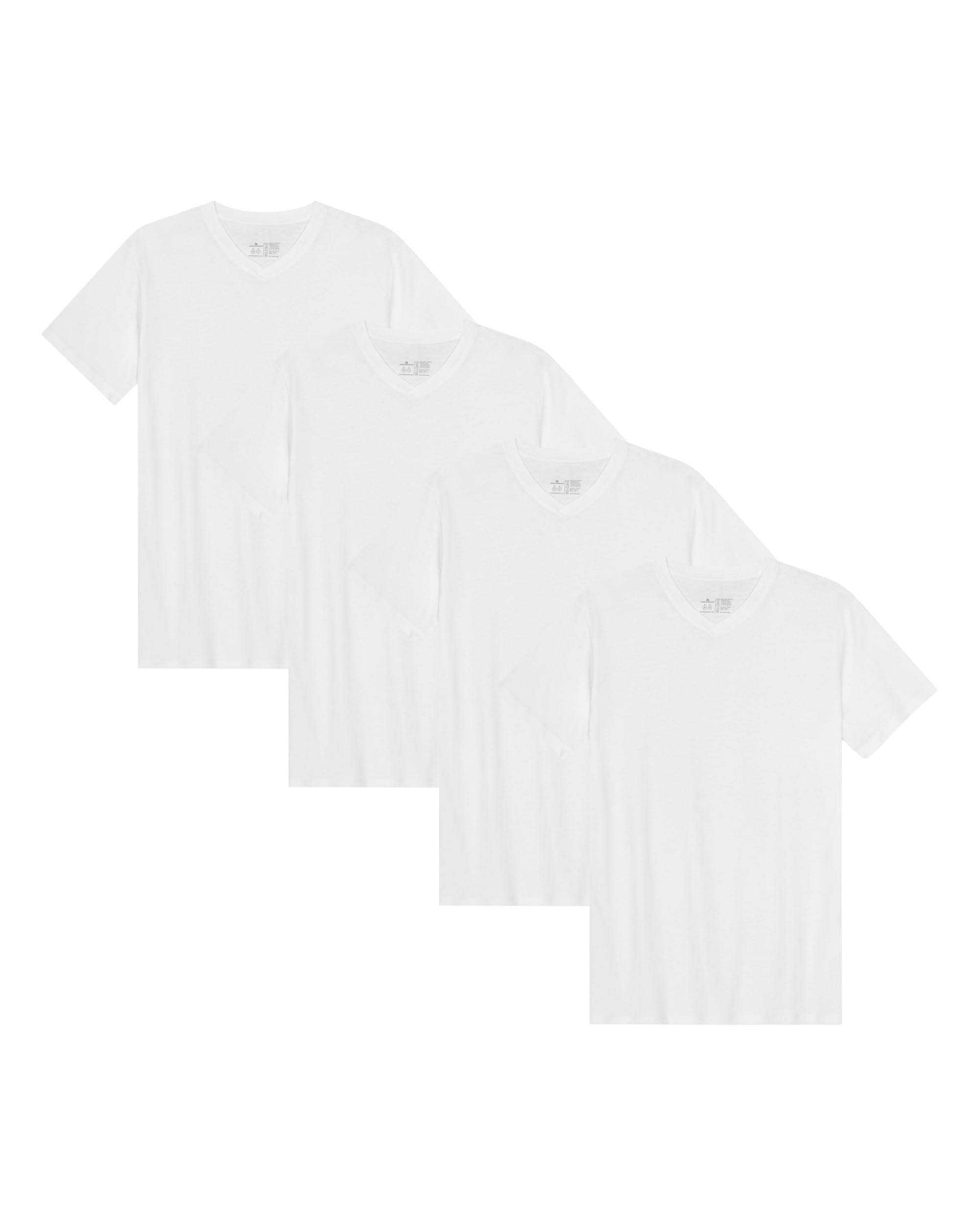 DANISH ENDURANCE Koszulka Męska, Bawełna Organiczna, V-Neck - Biały - 4pack, M