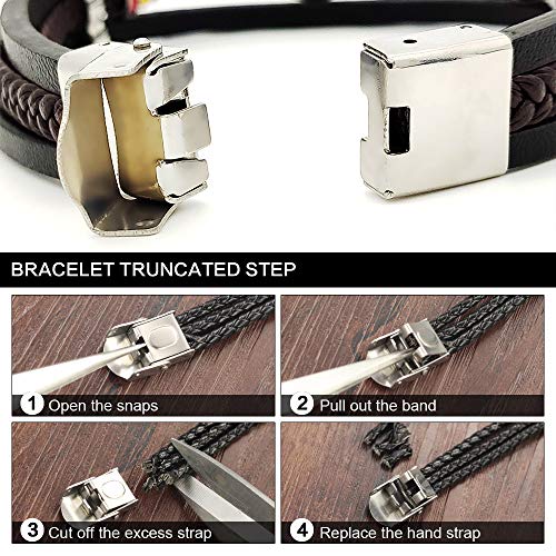 Men's Braided Leather Bracelet Bangle Cuff Music Note Treble Clef Wristband Valentines Punk Gift for Him4