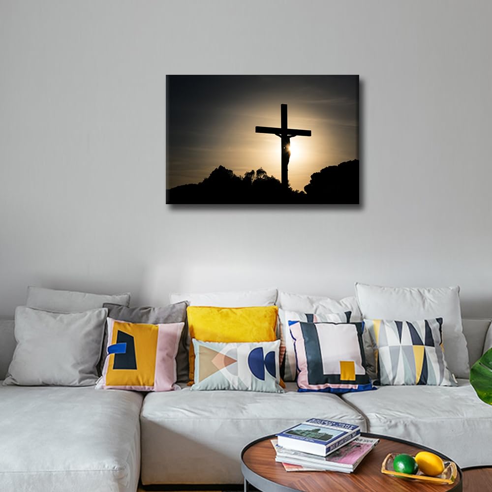 Christ Redeemer Pictures for Living Room Christian Wall Art Prints on Canvas Jesus Crucifixion Painting Modern Artwork Wall Decor for Bedroom Office Bathroom Decor Ready to Hang - Image 4