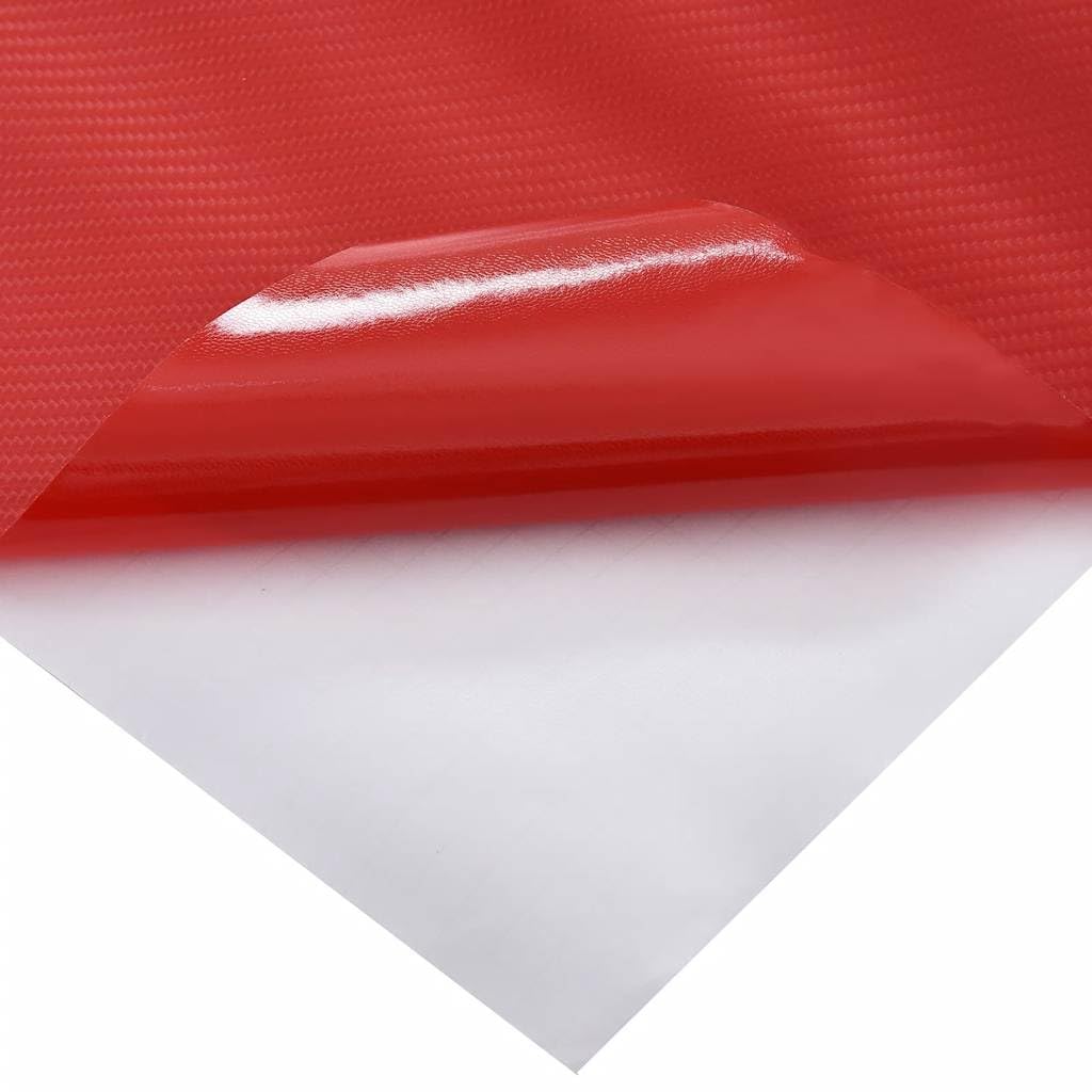 2 pellicole per auto, 4D, rosso, 100 x 150 cm, in PVC, autoadesiva, per interni ed esterni, cofano, tetto, porte e paraurti