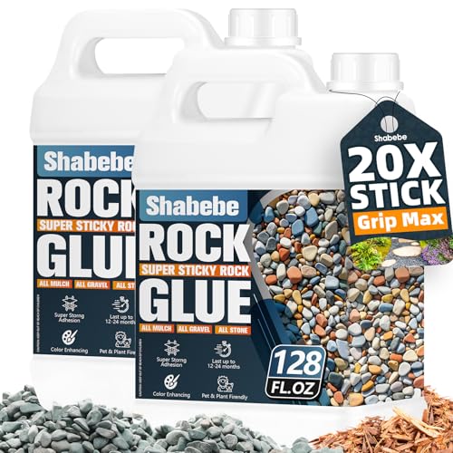 Rock Glue for Landscaping - 2 Gallon Mulch Glue with Grip...