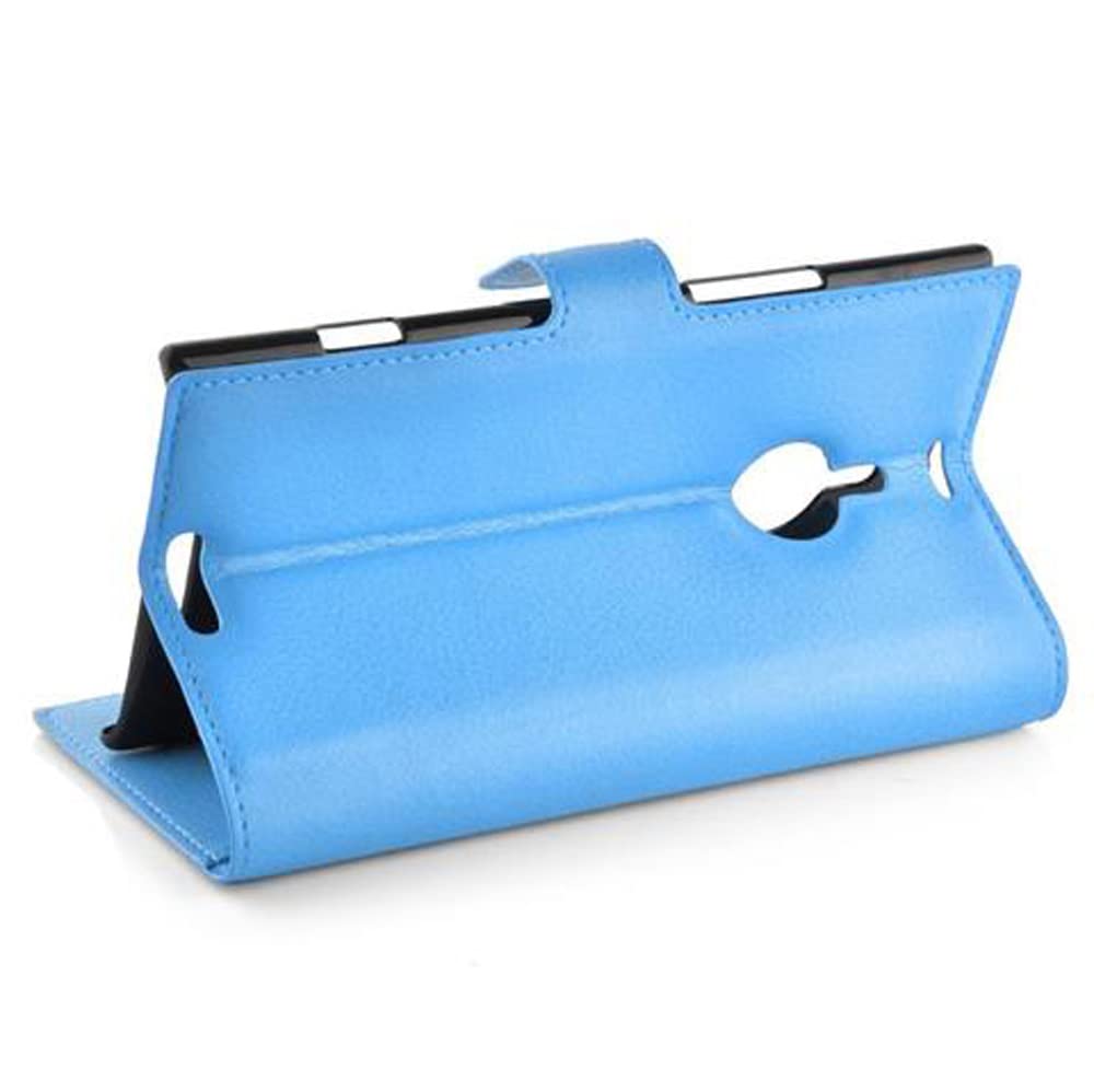 Cadorabo Custodia Libro Portafoglio Per Nokia Lumia 925 – Pelle Finta Celeste Blu, Con Slot Carte, Chiusura Magnetica E Stand