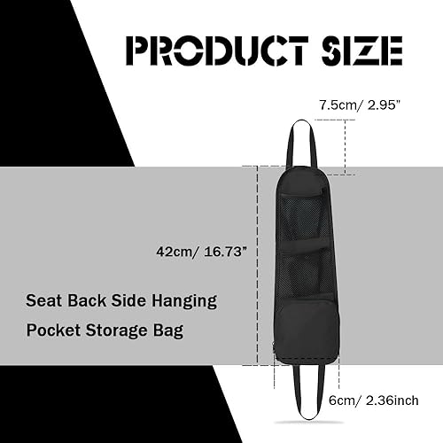 Miniatura 2 de 2 organizadores laterales para asiento de automóvil, bolsa colgante lateral para asiento trasero de automóvil, organizador lateral de asiento de