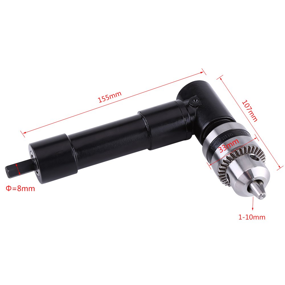 Alluminio Testa a Destra Curva di Estensione Mandrino 90 Grado Trapano Allegato 8mm Gambo Esagonale di Potenza Trapano Elettrico Strumento