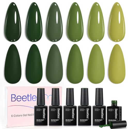 Beetles Green Gel Polish Set, Forest Whisper...