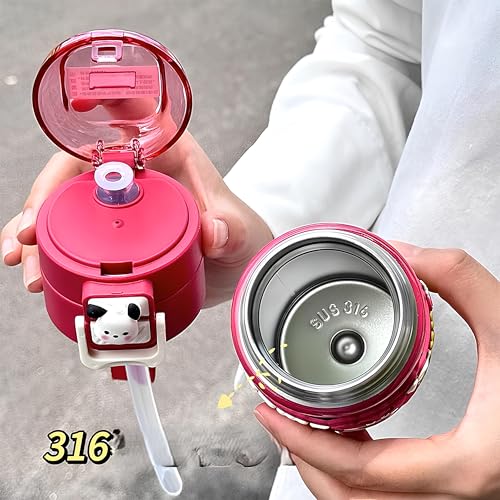 Image of Diisney LOTSOi Stainless Steel Water Bottle,|SS316| Insulated Water Bottle Stainless Steel Bottle, with Double Wall Vacuum Insulation, 500 ml Hot & Cold Bottle (Diisney-Pink)