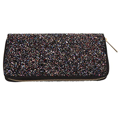 1pc Creative Shiny Zippered Purse for Women Stylish Long Wallet Multi-storey Design Durable Pu Material for Fashionable Occasions