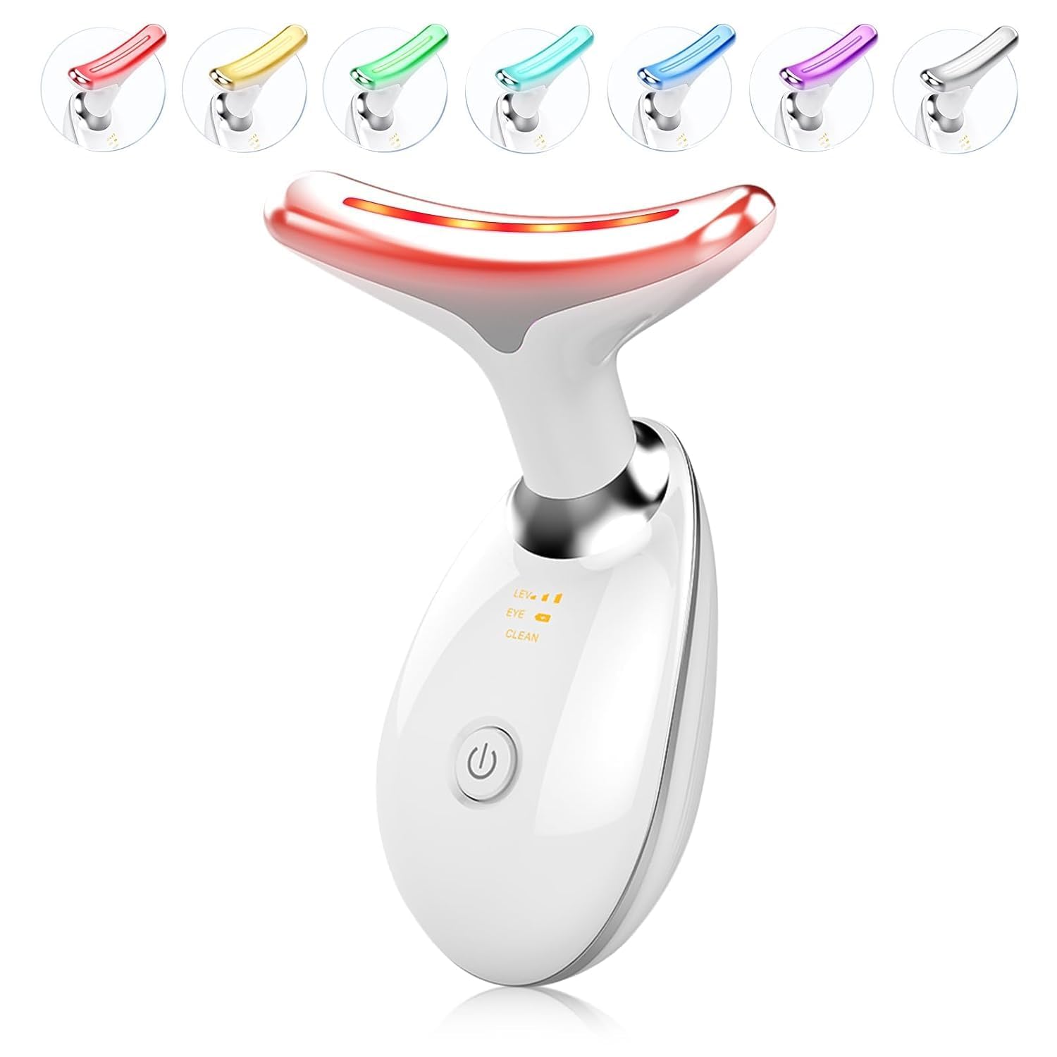 3-Color LED Neck and Face Lifting Device, Portable Neck and Face Massager, Home Facial Beauty Tool with USB Charging, Unfragranced, 400mAh Rechargeable Lithium Battery, Personal Care Accessories