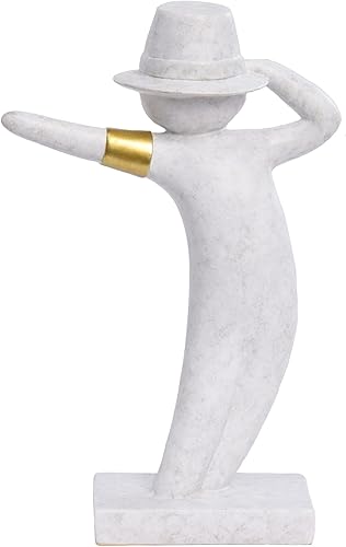 Pointnio Escultura de Michael Jackson, estatua de recuerdos de MJ, regalos de recuerdos de Michael Jackson, figuras divertidas decorativas (blanco)