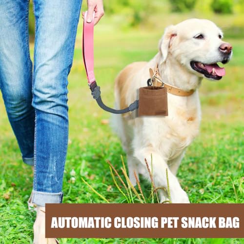 1 Stück 12cm*11cm Hundefuttersack, Trainingshilfe Futtersack, selbstschließend, mit Haken, kann am Schlüsselloch der Hose aufgehängt werden, schrumpfbarer Hundefuttersack, Hundeleckerlisack, praktisch