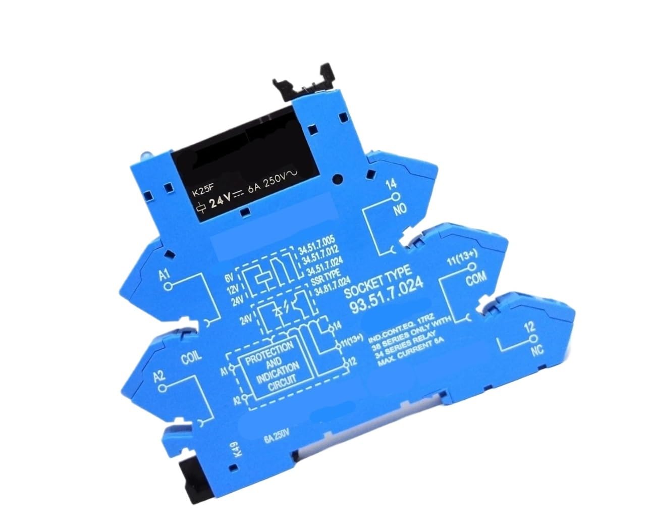 Relais 24VDC 1CO 6A SPDT Finder 38.51 interface rail DIN - 3