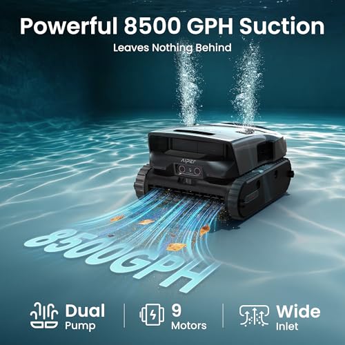 Image of Aiper Scuba V3 Ultra AI-Cognitive Robotic Pool Cleaner & Skimmer with Dual-Camera AI Vision, All-in-One Cleaning, 8,500 GPH Suction, Smart Surface Parking & Multi-Layer Filtration, Grey