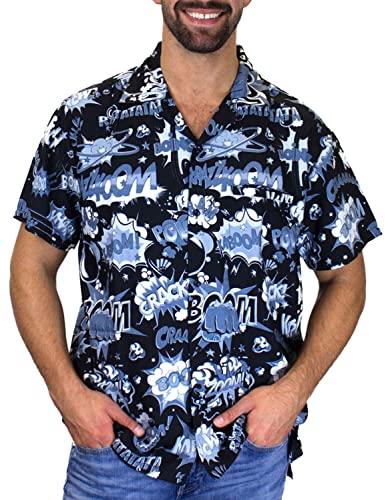 Funky camisa havaiana, BoomBang, preto, M, Monpreto, M