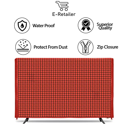 Image of Transparent LCD /LED T.V Protector Cover with Zipper Enclosure for 32 Inch Suitable for All Major Brand & Model (Color-Red, Size-29x3x19 Inches)