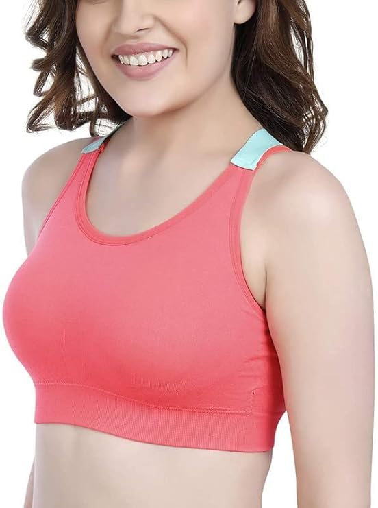 Image of Shoppy Villa Cotton Bra for Women, Sports Bras for Women, Yoga and Camisole Bra, Lighty Padded Cup with Full Coverage with Removable Pads