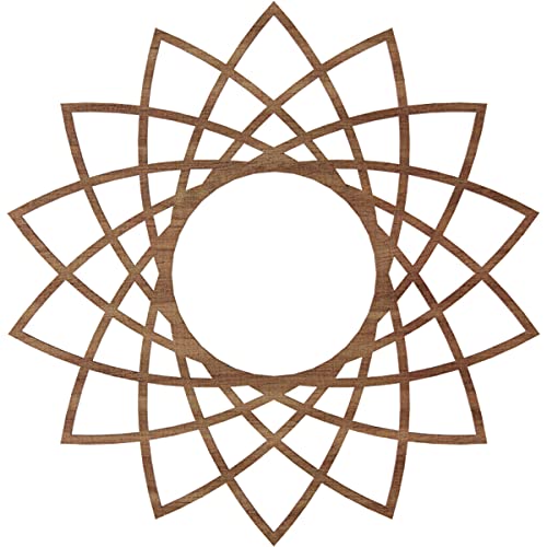 Image of Ekena Millwork 18 inchOD x 6 7 /8 inchID x 1 /4 inchT Eleanor Wood Fretwork Pierced Ceiling Medallion, Walnut