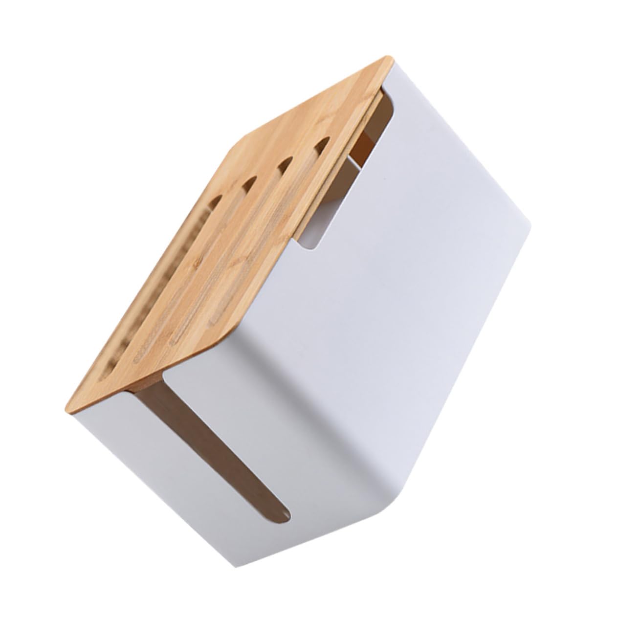 DOITOOL Caja Organizadora de Cables Caja Gestion Cables Hips Pp Bambú Resistente Protege Enchufes para Baño Cocina