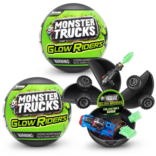 5 Surprise Monster Truck Series 2, Night Riders Mystery Collectible Capsule (2 Pack)