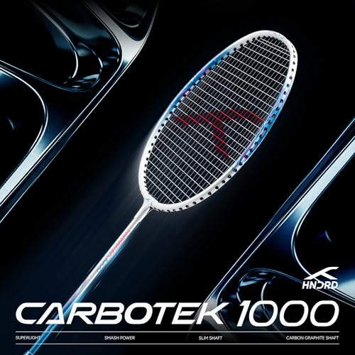 Image of Hundred Carbotek 1000 Badminton Racket | Superlight Head-Heavy Racket for Smash Power | Slim Shaft, Carbon Graphite Shaft & Curve Frame for Better Sweet Spot