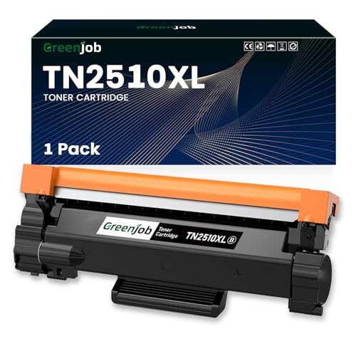 Greenjob TN2510XL Tóner Compatible para Brother TN2510 TN 2510 TN 2510XL para Brother HL L2400DW HL L2400DWE DCP L2620DW DCP L2627DW MFC L2800DW MFC L2827DW MFC L2835DW MFC L2860DW MFC L2860DW