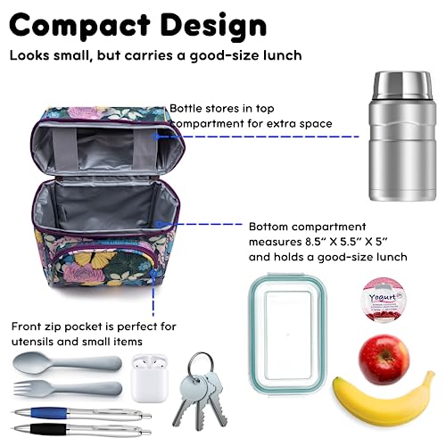 Image of J World Corey Kids Lunch Bag. Insulated Lunch-Box for Girls, Women, Secret Garden