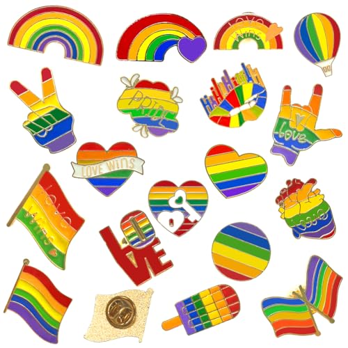 Felicify Broche Arcoiris, 18 Piezas Broche LGBTQ Pride, Pin Arcoiris, Pin LGBTQ, Insignias de Metal Pride Lapel Pins, Accesorios LGBTQ para Ropa Bufandas Bolsas