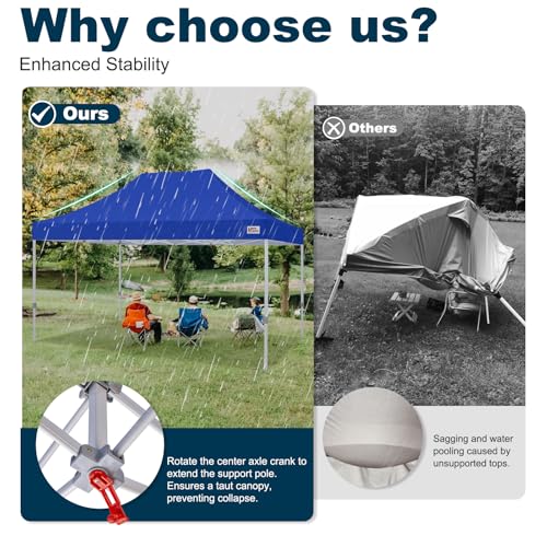 Image of MASTERCANOPY 10x15 Heavy Duty Pop Up Canopy Tent with Roller Bag(Blue)
