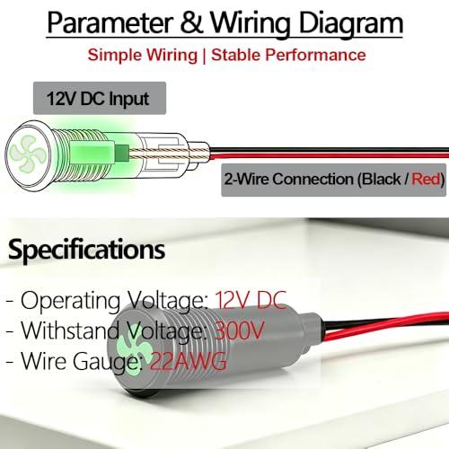 Lámpara LED Indicadora Metal 8mm Verde 12V para Panel miniatura 5