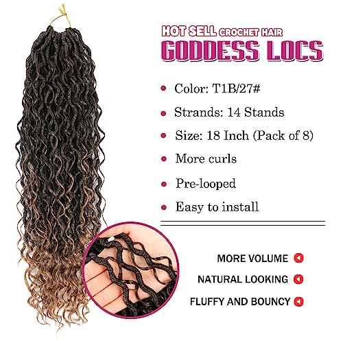 Image of 8 Packs Goddess Faux Locs Crochet Hair for Black Women, Goddess Locs