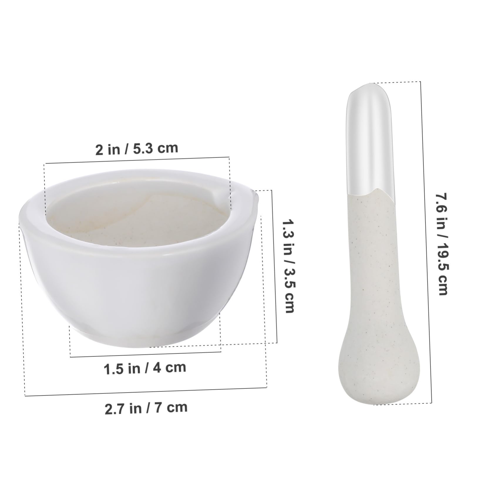 Cabilock Pestle Kit for Pharma Kitchen Porcelain Pestle Bowl Easy to Clean Resistant