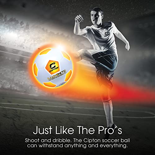 Cipton Soccer Ball, Light Up Soccer Ball, Soccer Balls Size 5, Glow In The Dark Balls, Kids Soccer Ball, Soccer Ball Pump Included #TOP2