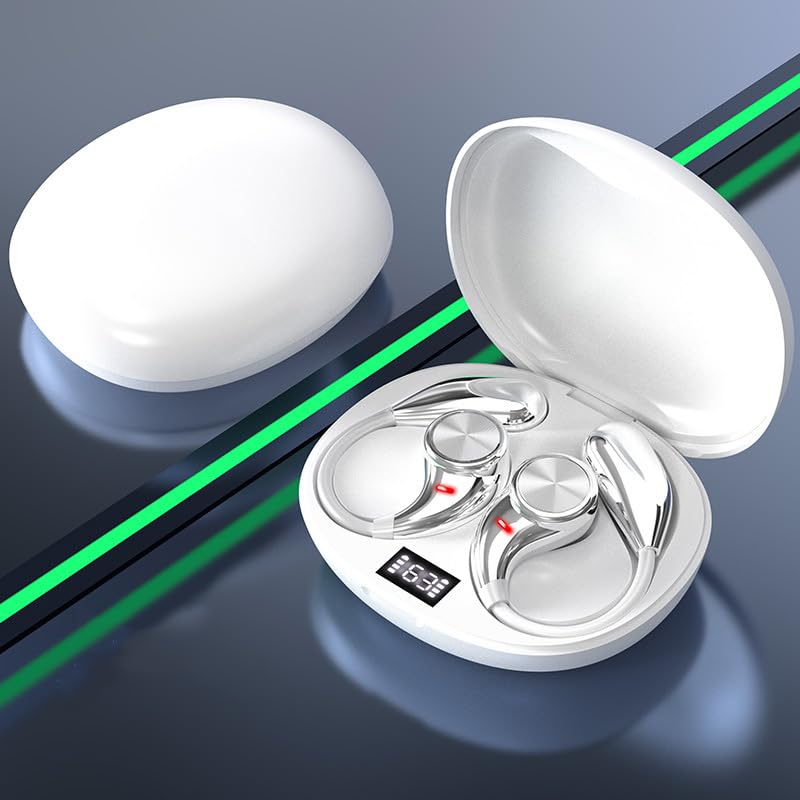 Open Ear Headphones Bluetooth 5 4 Wireless Earbuds Hooks Noise Reduction for Call 120 Hours Playtime Mic Clear