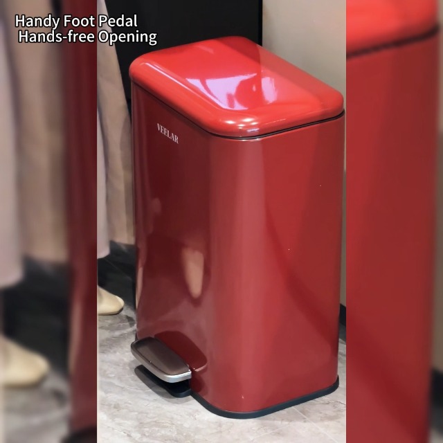 Amazon.com: VEELAR Bathroom 1.6 Gallon (6L) Trash Can - Stainless Amazon.com: VEELAR Bathroom 1.6 Gallon (6L) Trash Can - Stainless