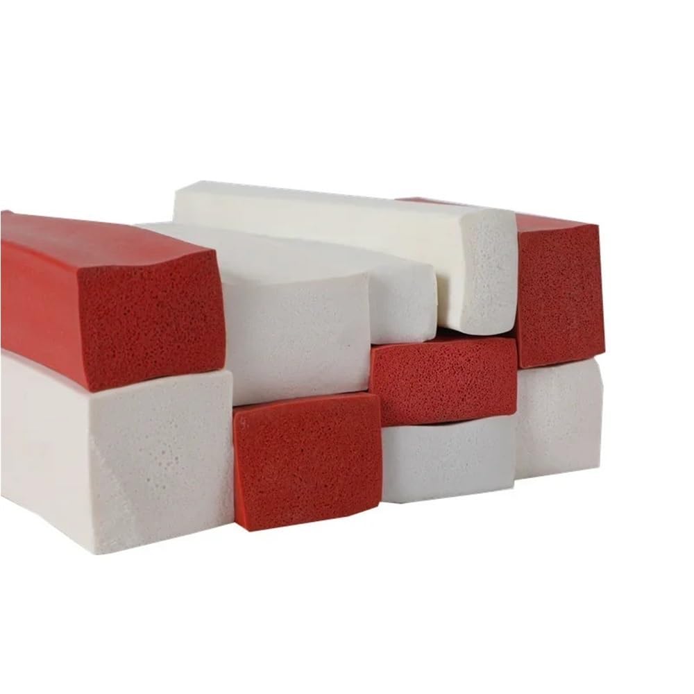 Junta de sellado de silicona Tira de sellado plana espuma silicona con cabezal cuadrado rojo, almohadilla autoadhesiva 1 m rectangular bIanc0(40 * 20mm)