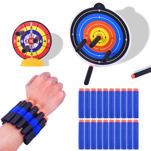 SGERUFZ Dardos Bala de Espuma 100 Piezas 7.2cm EVA Dardos Azules para Blasters Elite Series Recambio Pistolas de Juguete para Niños