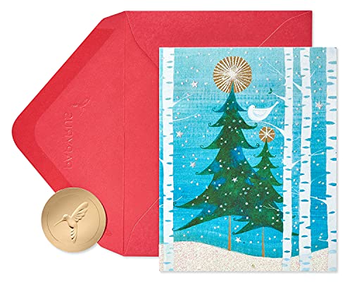 Papyrus Tarjetas de Navidad en caja con sobres, paz y felicidad, pájaro de nieve (20 unidades)