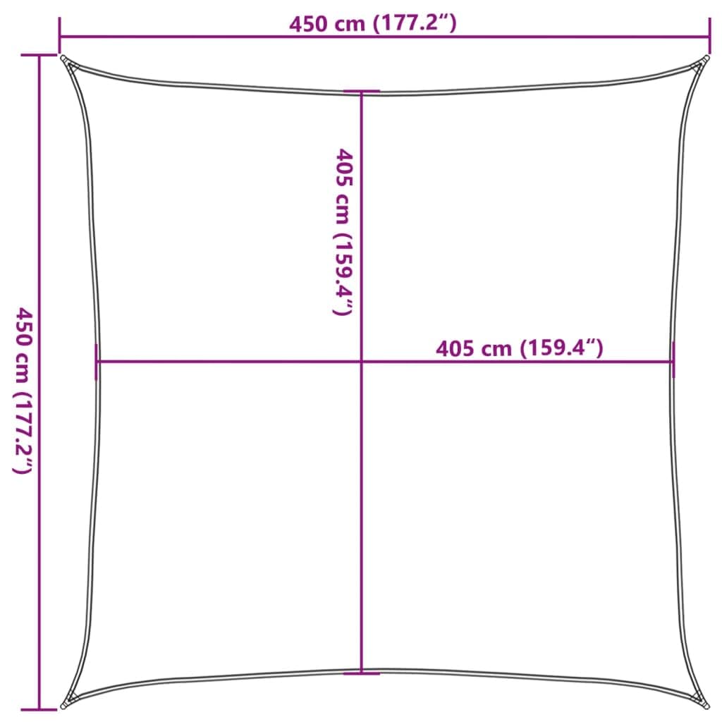 Voile d ombrage 160 g m² Beige 4,5x4,5 m PEHD